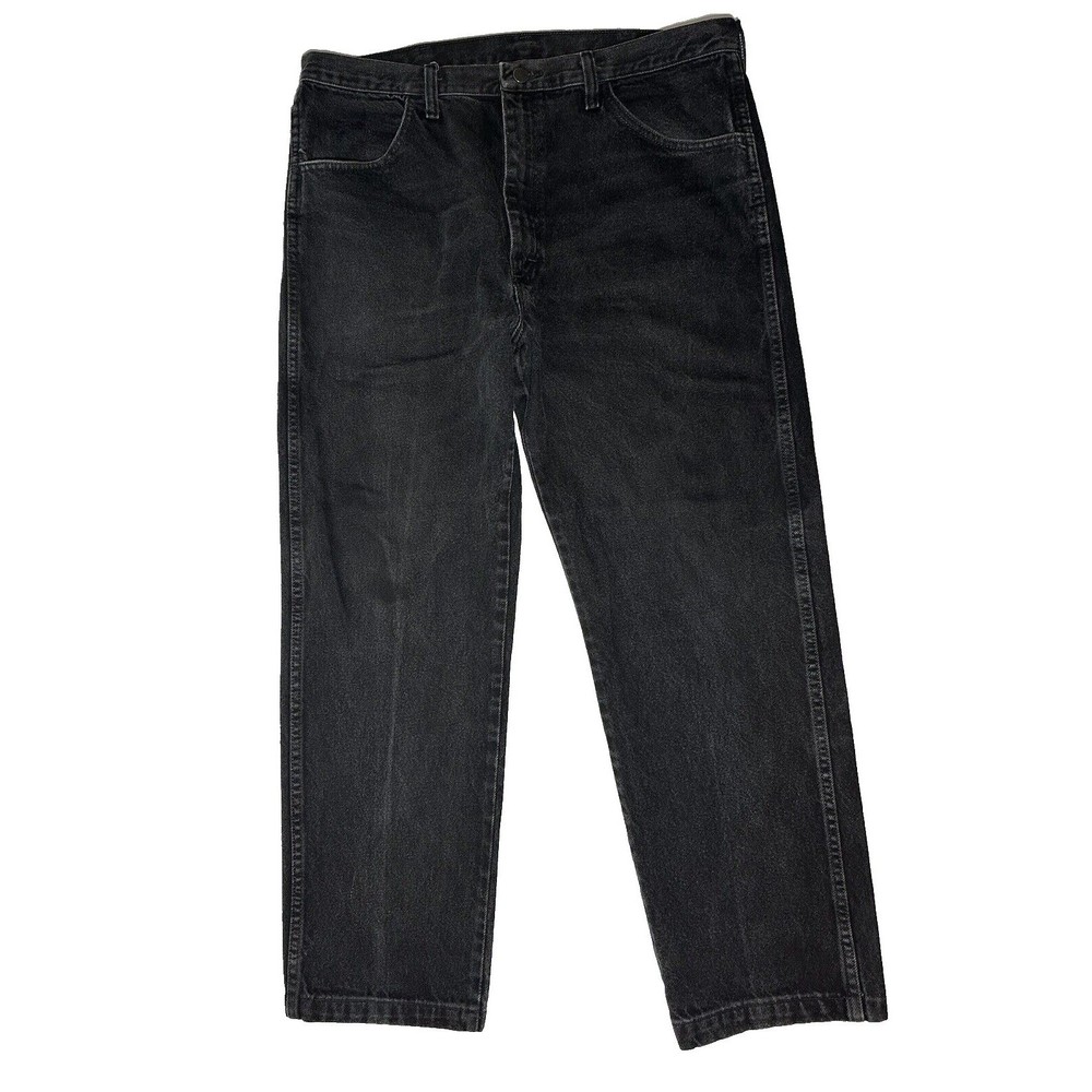 vintage 90s Rustler Jeans Relaxed Fit Size 36 x 32 Black Fly Zip Made in Mexico